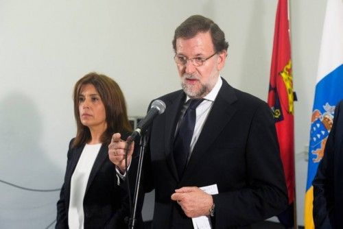 Mariano Rajoy, da una conferencia de prensa en Telde