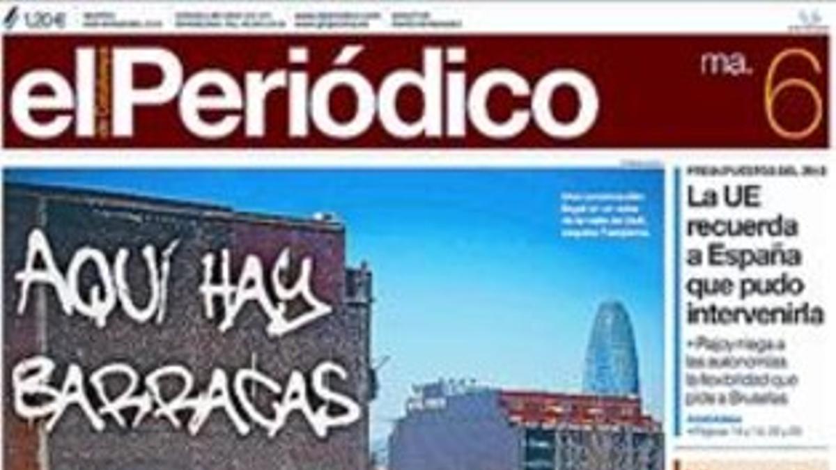 Portada de EL PERIÓDICO del pasado 6 de marzo.