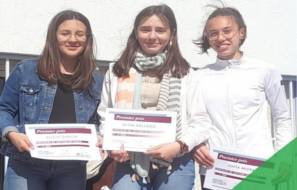 Ganadoras del concurso de lectura en público.