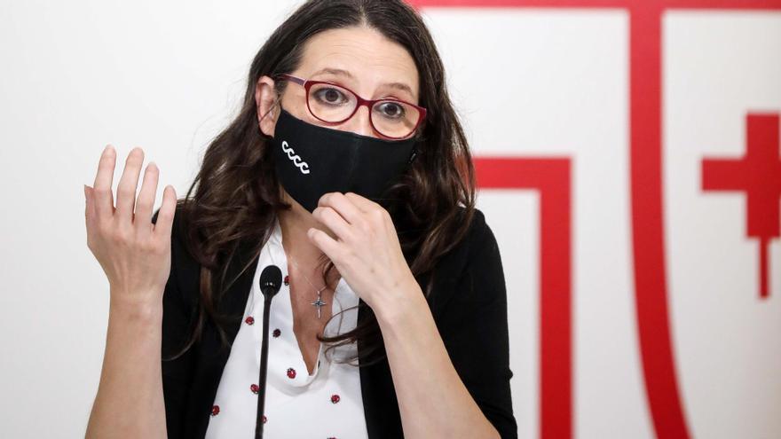 Mónica Oltra hoy, durante la rueda de prensa tras el pleno del Consell