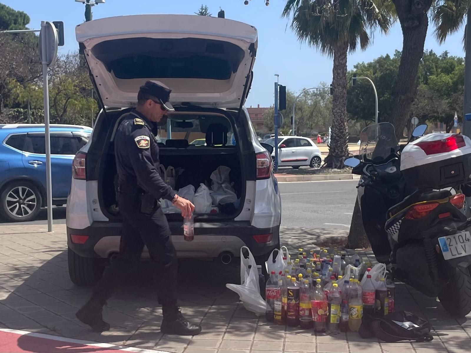 430 litros de alcohol requisados en la romería de la Santa Faz