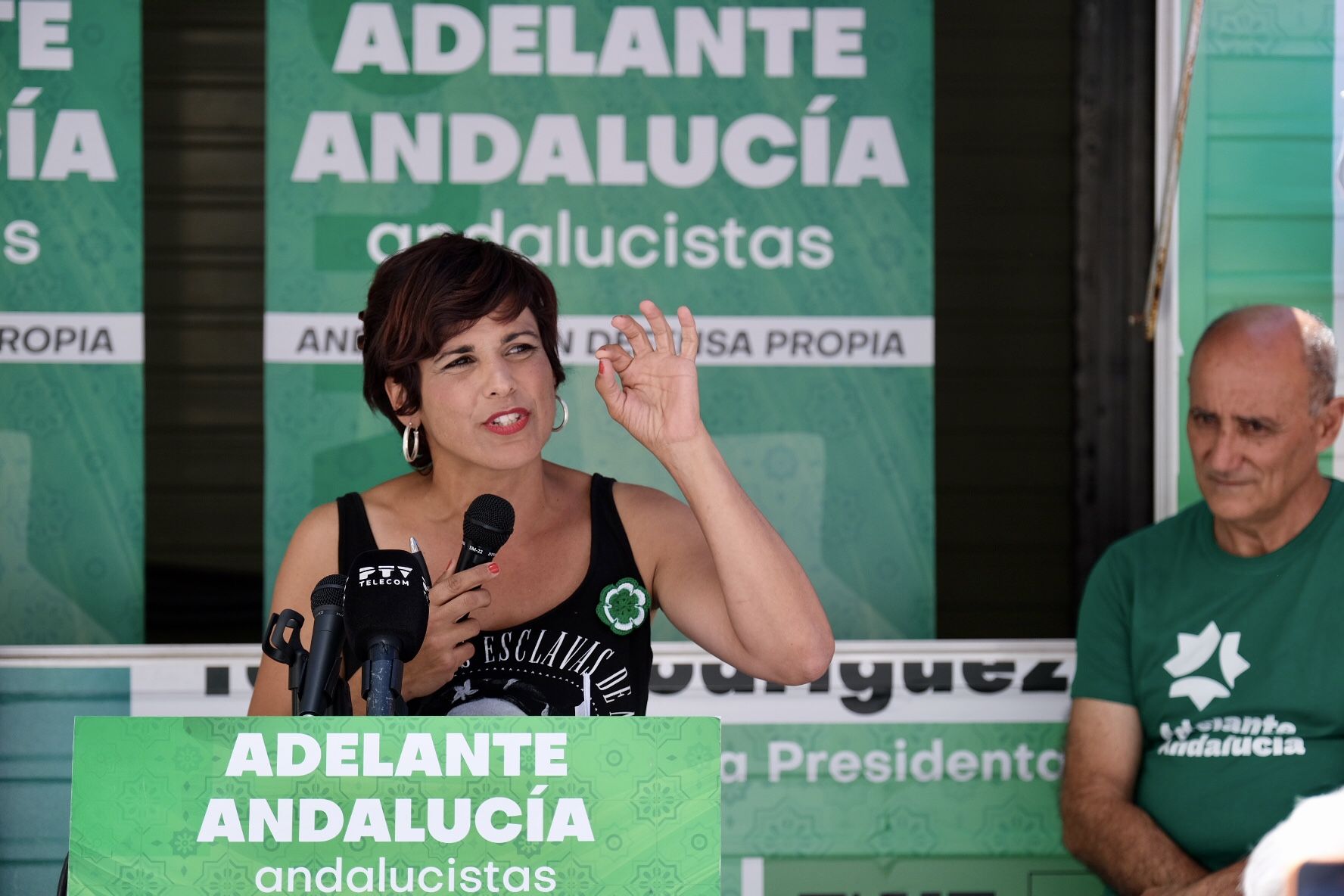 Mitin de la candidata de Adelante Andalucía, Teresa Rodríguez, en Málaga.