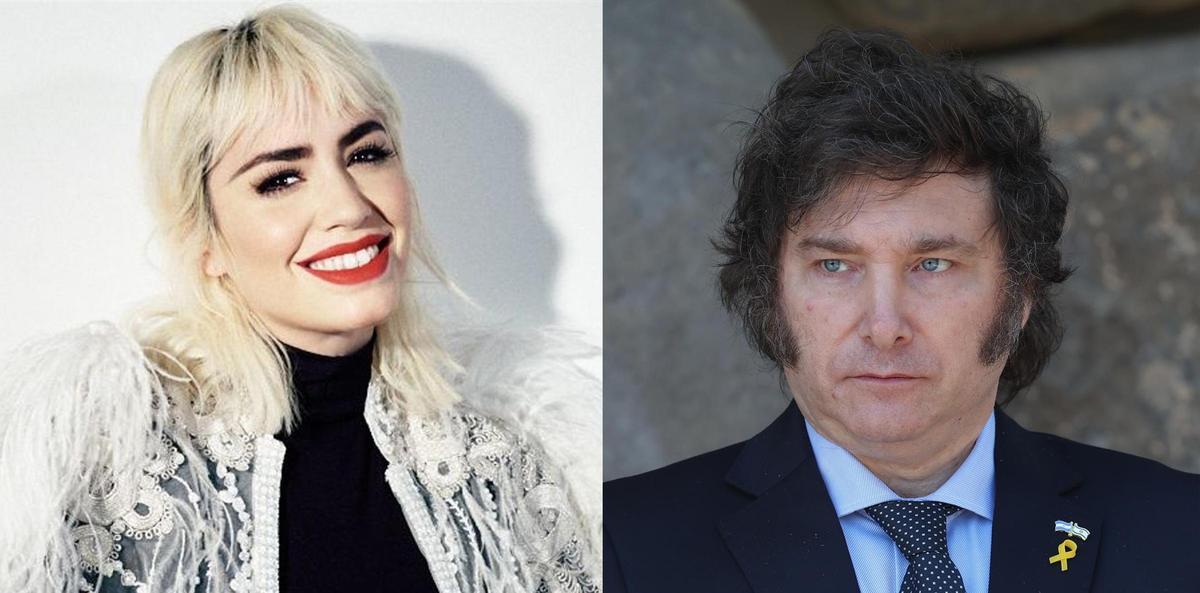 Lali Expósito y Javier Milei.