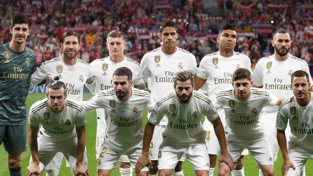 El Real Madrid en un partido en el Wanda Metropolitano.