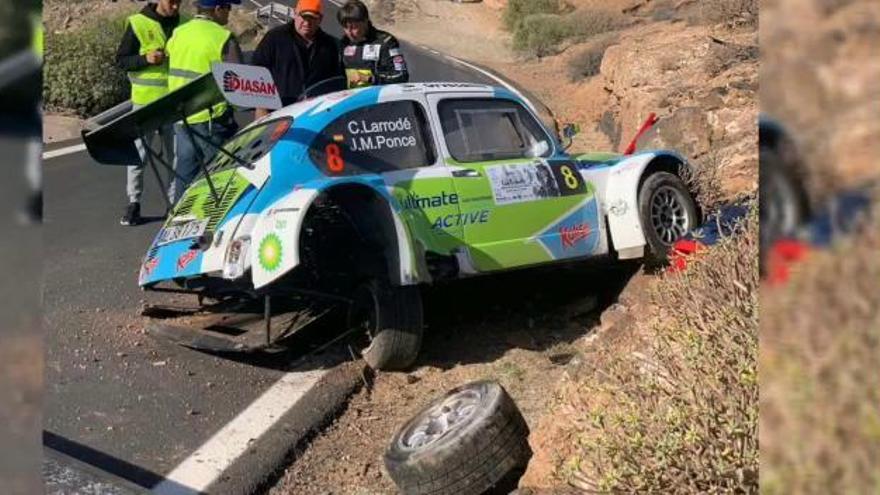 Aparatoso accidente en el  Rallye Isla Tenerife