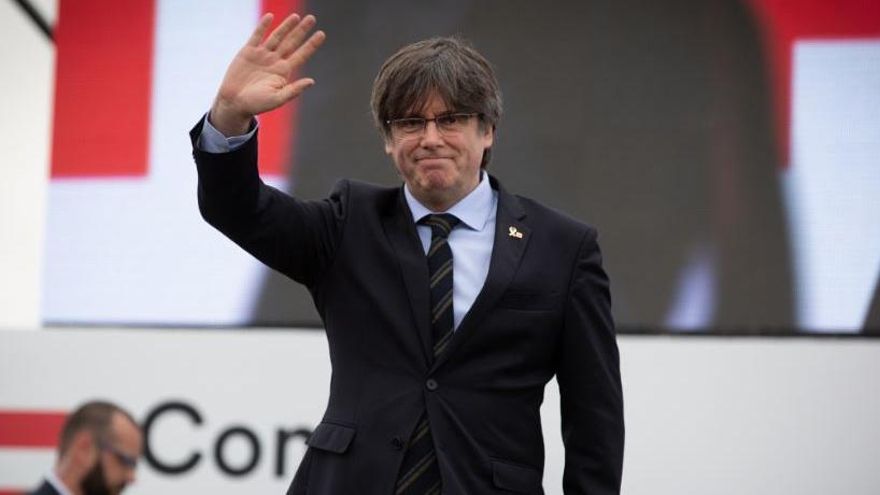 Puigdemont en l&#039;acte del Consell de la República a Perpinyà, el passat mes de febrer |