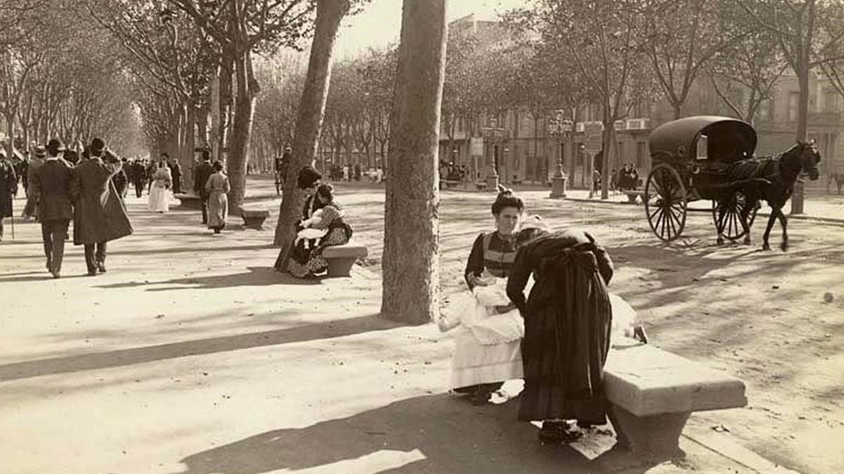 Una imagen del Paseo de Gràcia en 1905.