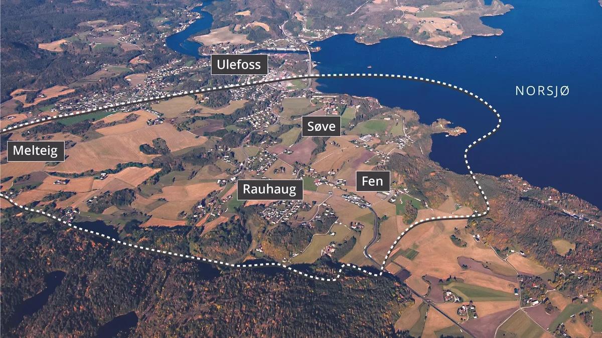 Mapa de la zona del yacimiento de tierras raras en Noruega