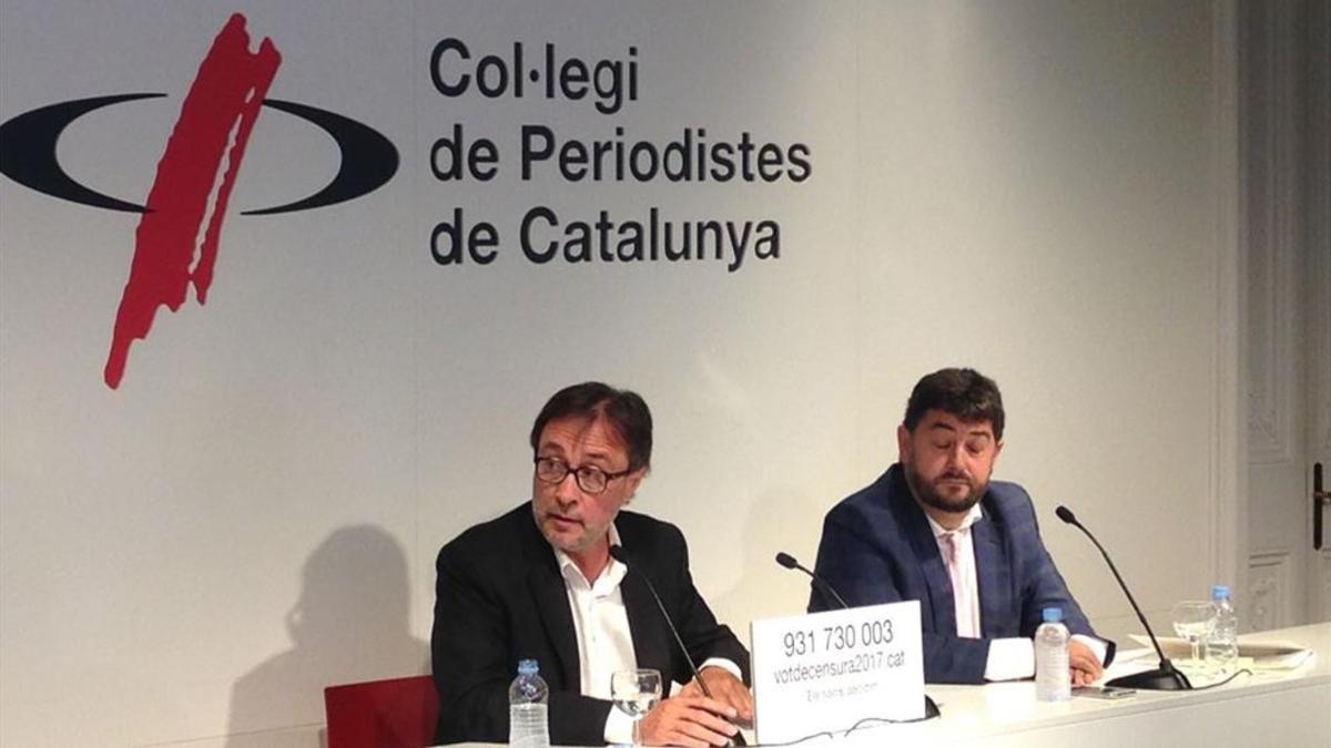 Agustí Benedito, durante su comparecencia en el Col·legi de Periodistes de Catalunya