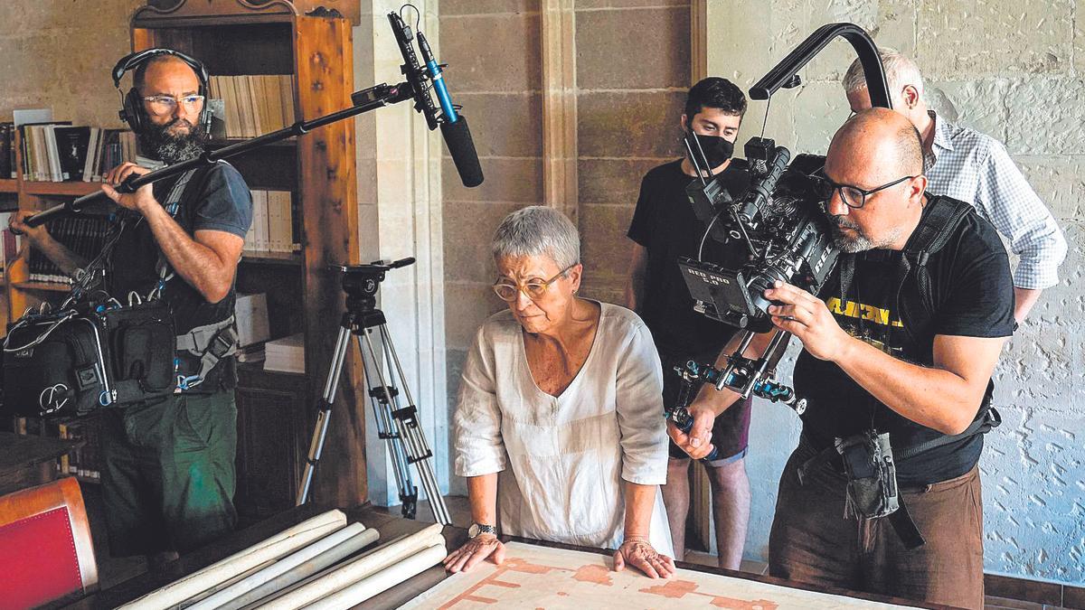 Mercè Gambús, ayer,  durante la grabación del  canal Arte.