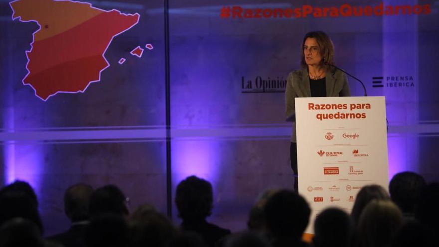 Teresa Ribera, ministra del Reto Demográfico y vicepresidenta del Gobierno de España en el congreso sobre despoblación celebrado en Zamora.