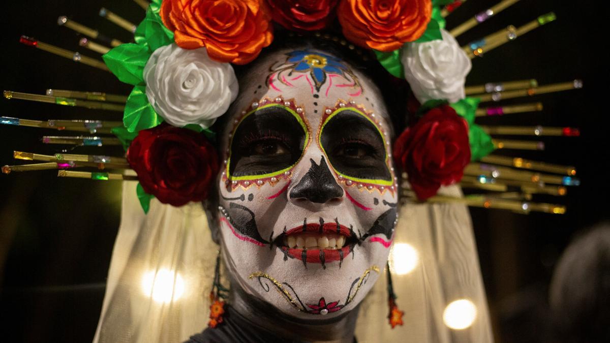 Annual Day of the Dead parade ahead of the Day of the Dead in Mexico City