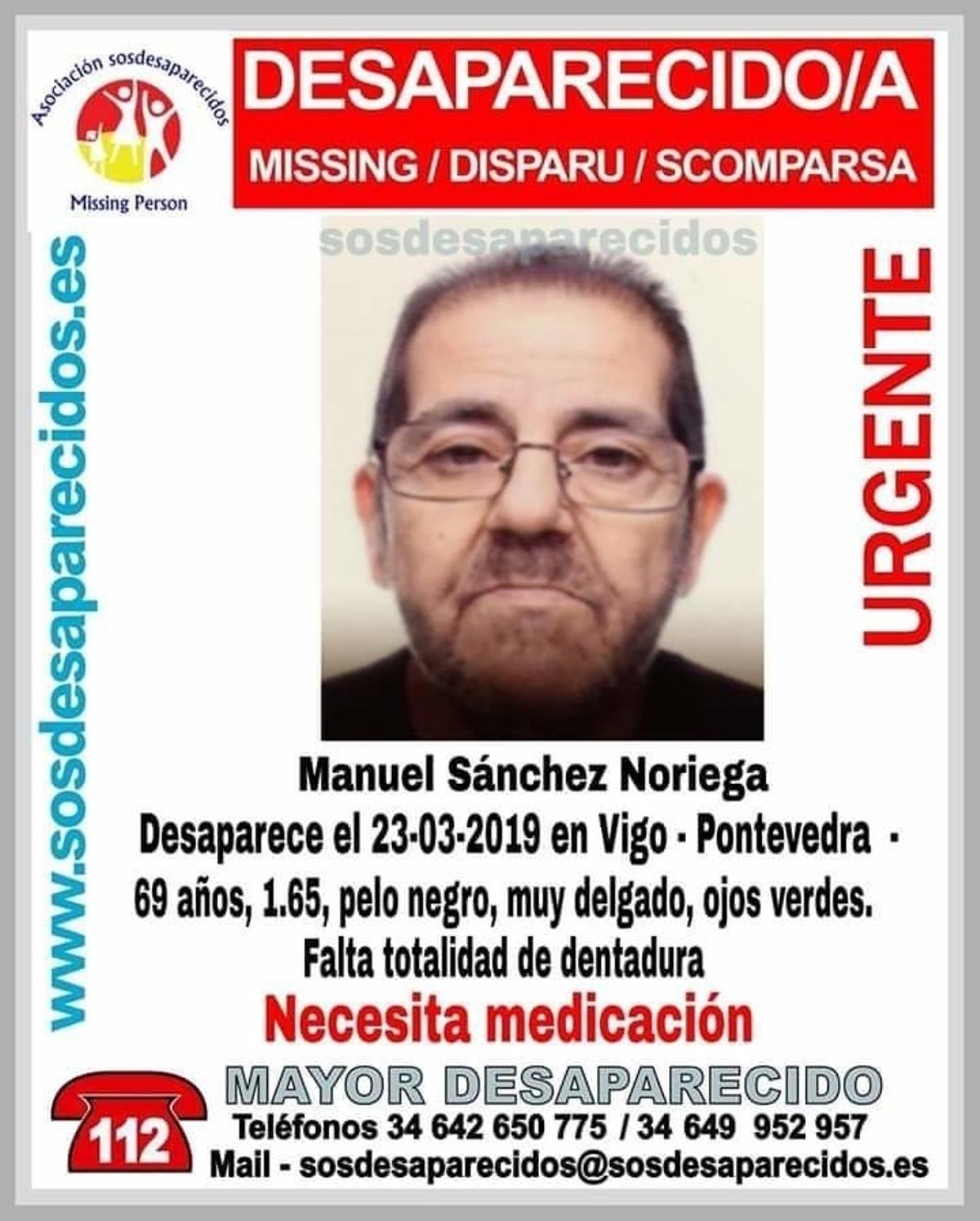 Desaparecido un hombre de 69 años en Vigo