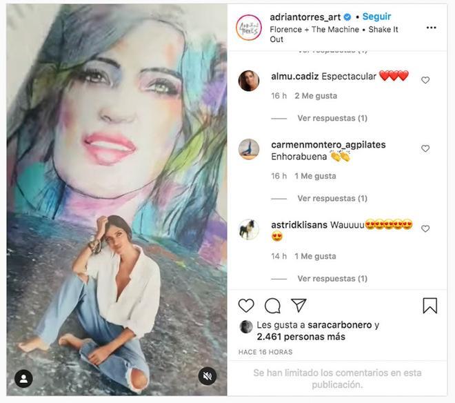 Adrián Torres publica el mural de Sara Carbonero