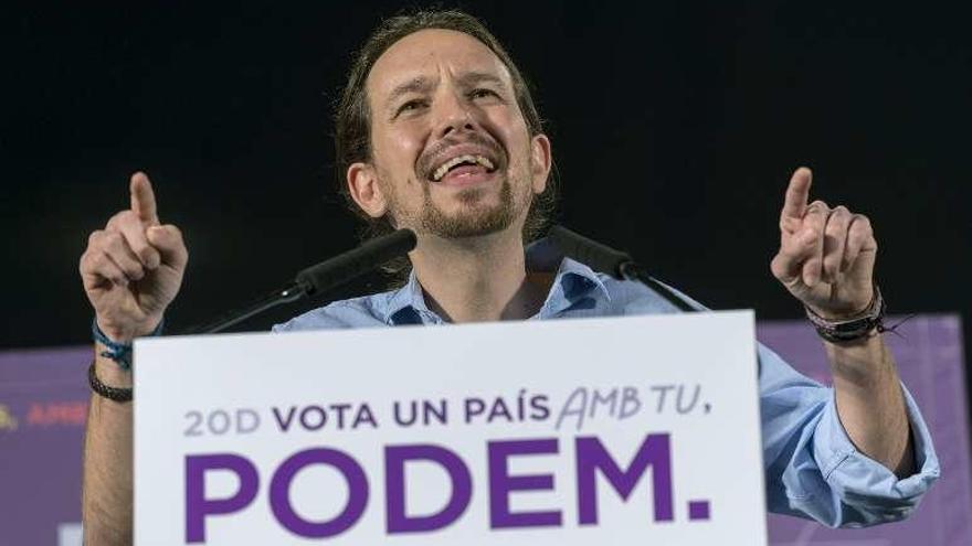 Pablo Iglesias, ayer, en su acto electoral en Palma. // Efe
