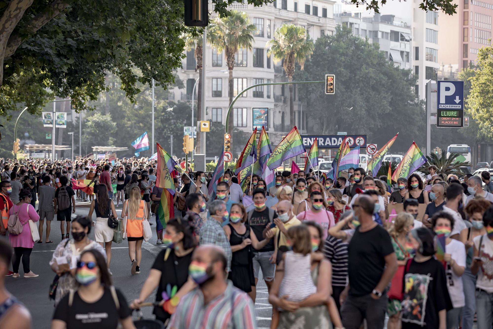 Un millar de personas se manifiesta en Palma en pro del colectivo LGTBI