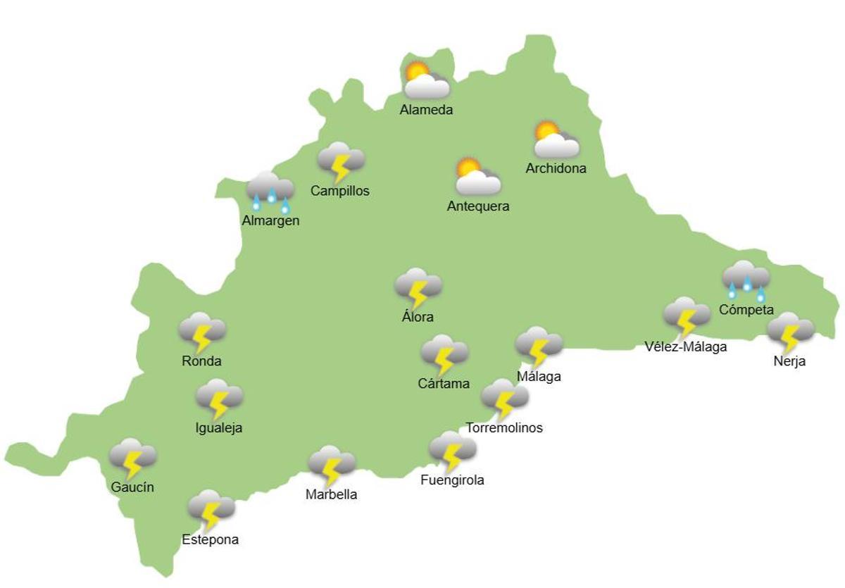 Previsión del tiempo este miécoles en la provincia de Málaga
