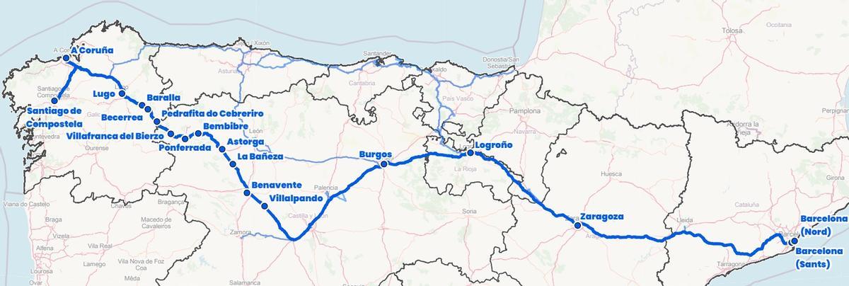Santiago de Compostela-Barcelona