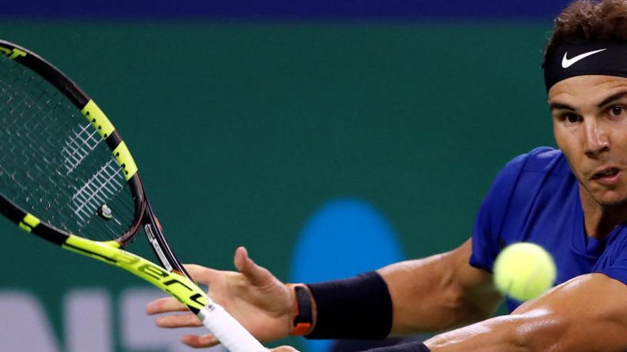 Rafa Nadal durante el partido contra Fognini.