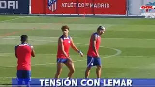 ¡La imagen más polémica! Tensión entre Joao Félix y Lemar en el entrenamiento del Atlético