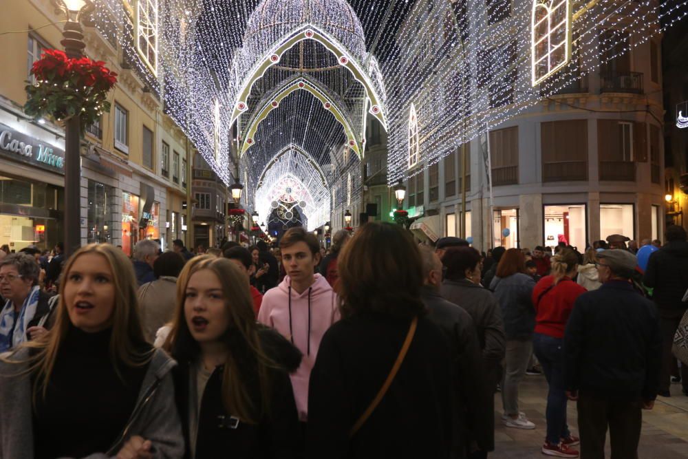 El encendido de las luces de Navidad de la calle Larios de 2018