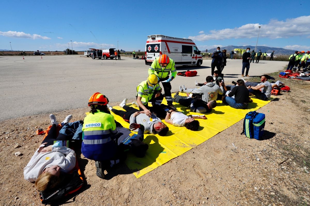 Así ha sido el simulacro de accidente aéreo en Murcia