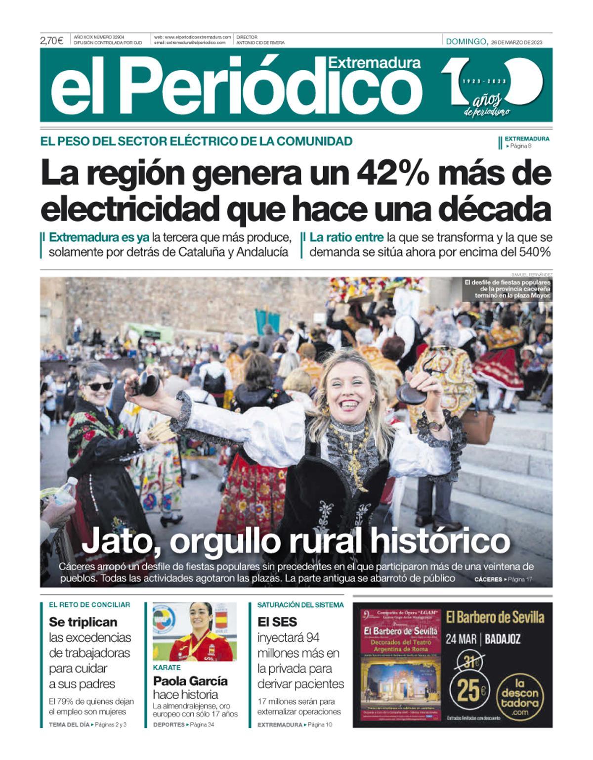 Consulta la portada correspondiente al día 26 de marzo de 2023