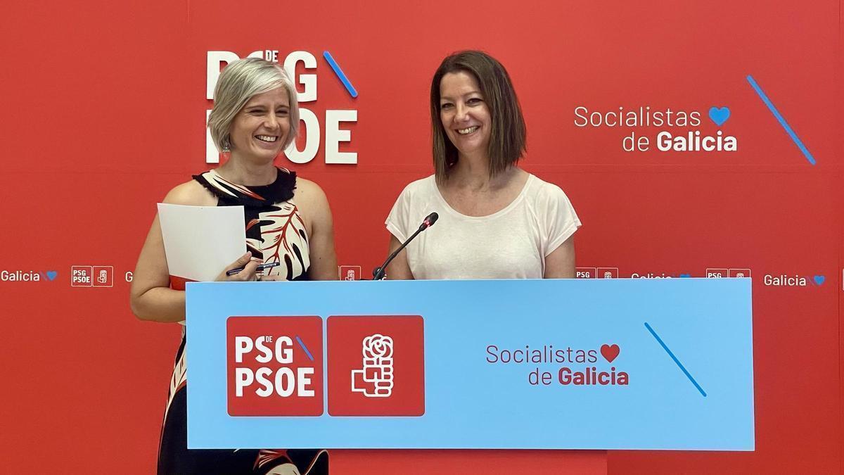 Patricia Iglesias y Lara Méndez, en el Parlamento