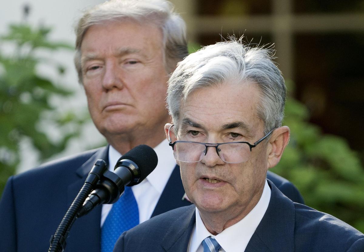 Jerome Powell, a la derecha, y Donald Trump, en una imagen de archivo.