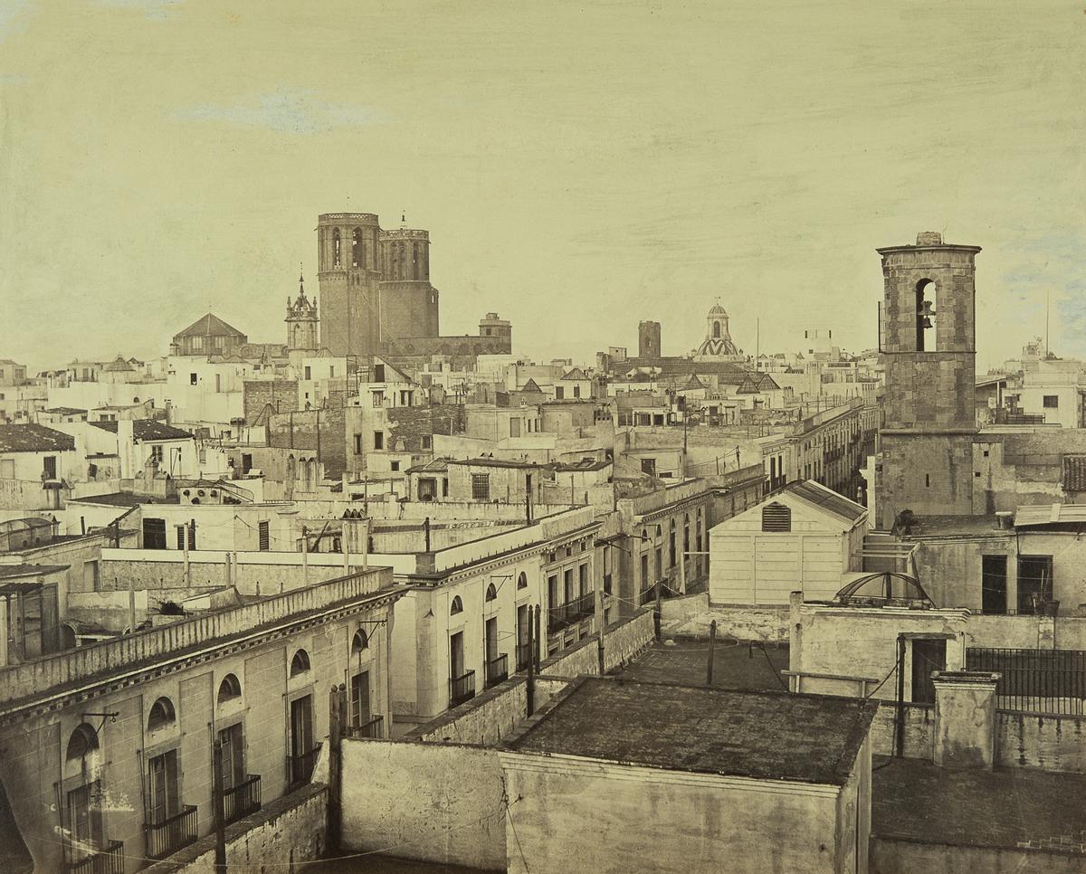 8 Vista de Ciutat Vella des d’un terrat del carrer de Ferran. c.1860. AFB. Autoria desconeguda.jpg