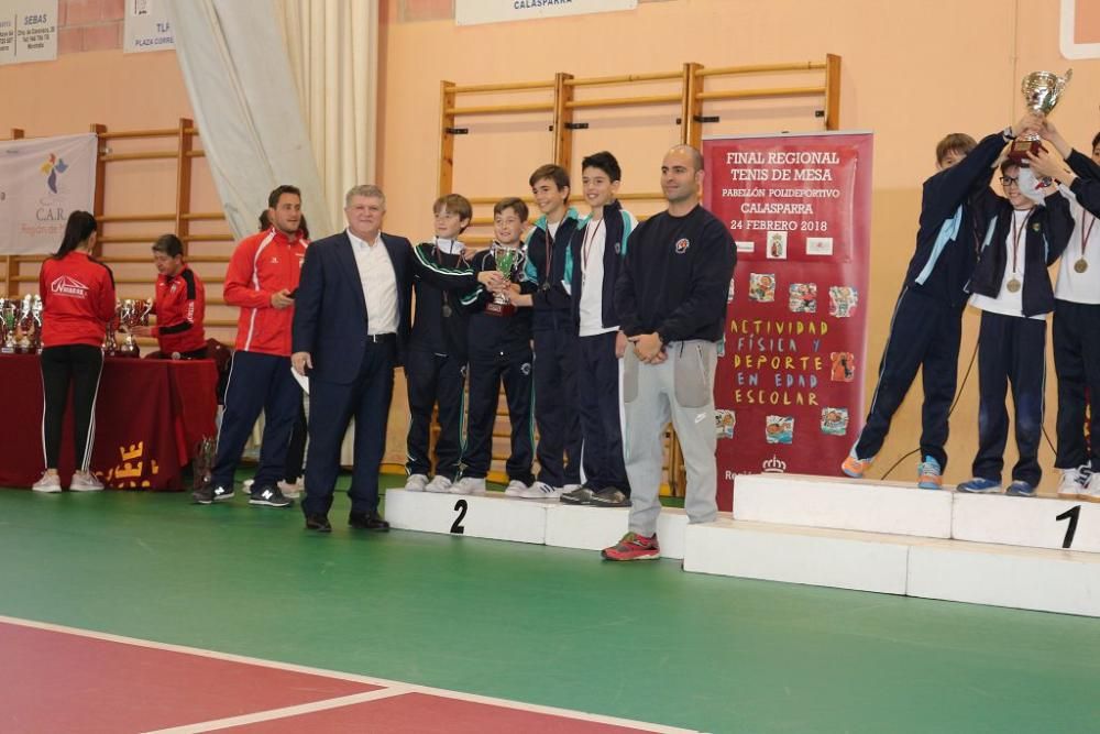 Final regional de tenis de mesa en Calasparra