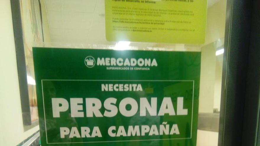 Mercadona busca personal para la campaña de verano.