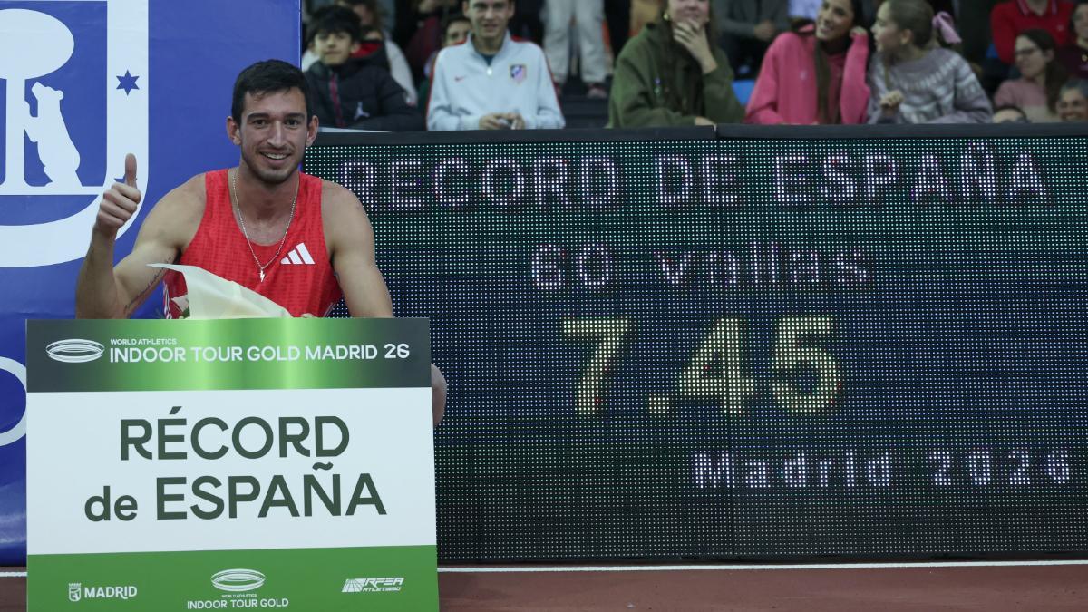 Quique Llopis batió el récord de España de 60 vallas en Gallur