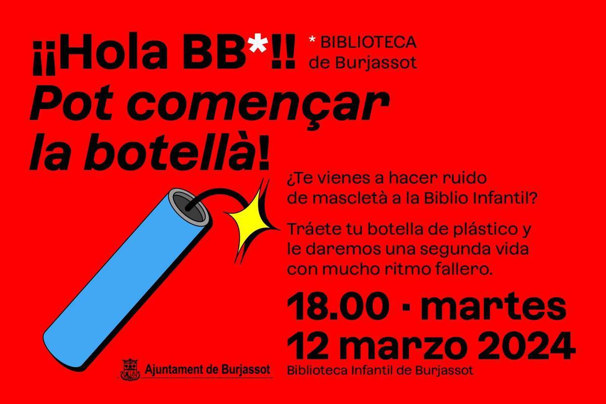 Cartel de la actividad que organiza el ayuntamiento de Burjassot