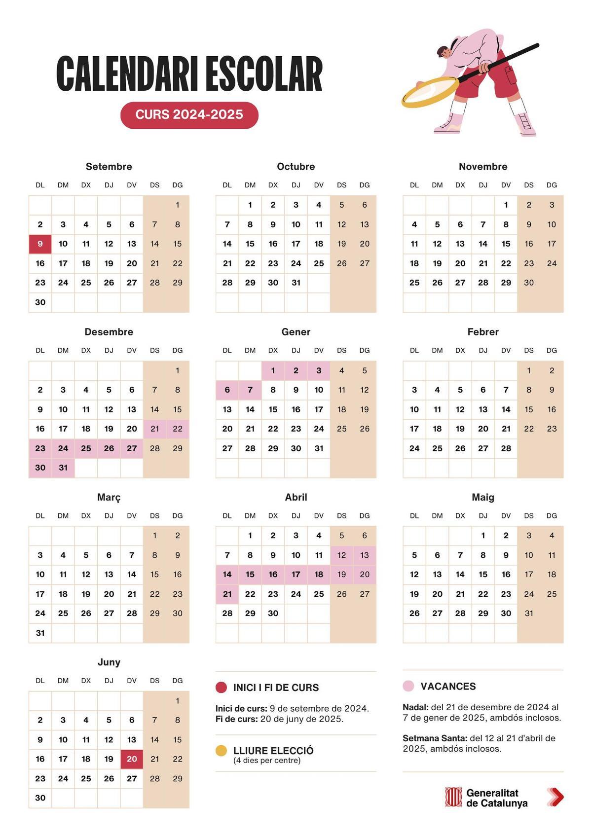 EDUCACIÓ Calendari escolar 20242025 a Catalunya aquestes són les