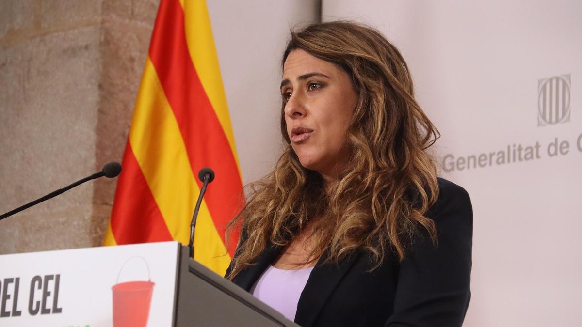 La portaveu del Govern, Patrícia Plaja, en roda de premsa