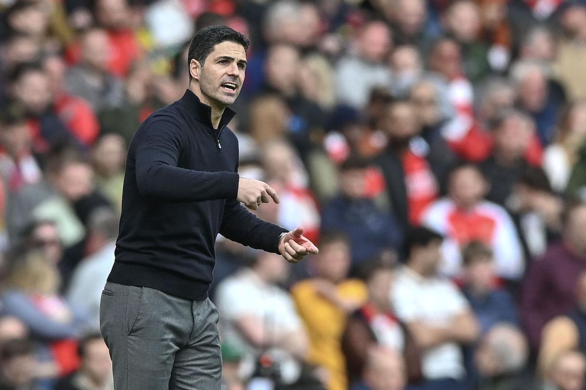 Mikel Arteta, entrenador del Arsenal, ante el Bournemouth