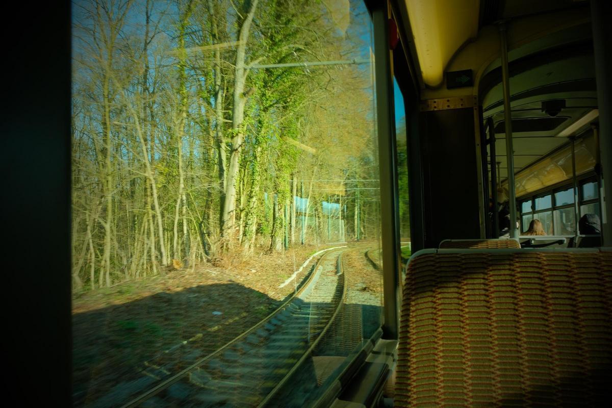 Interior del tranvía 44