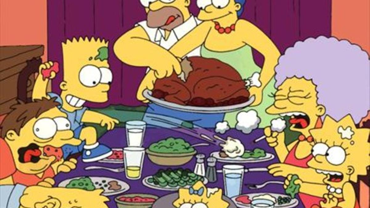 LOS SIMPSON El pavo, uno de los platos de los protagonistas.