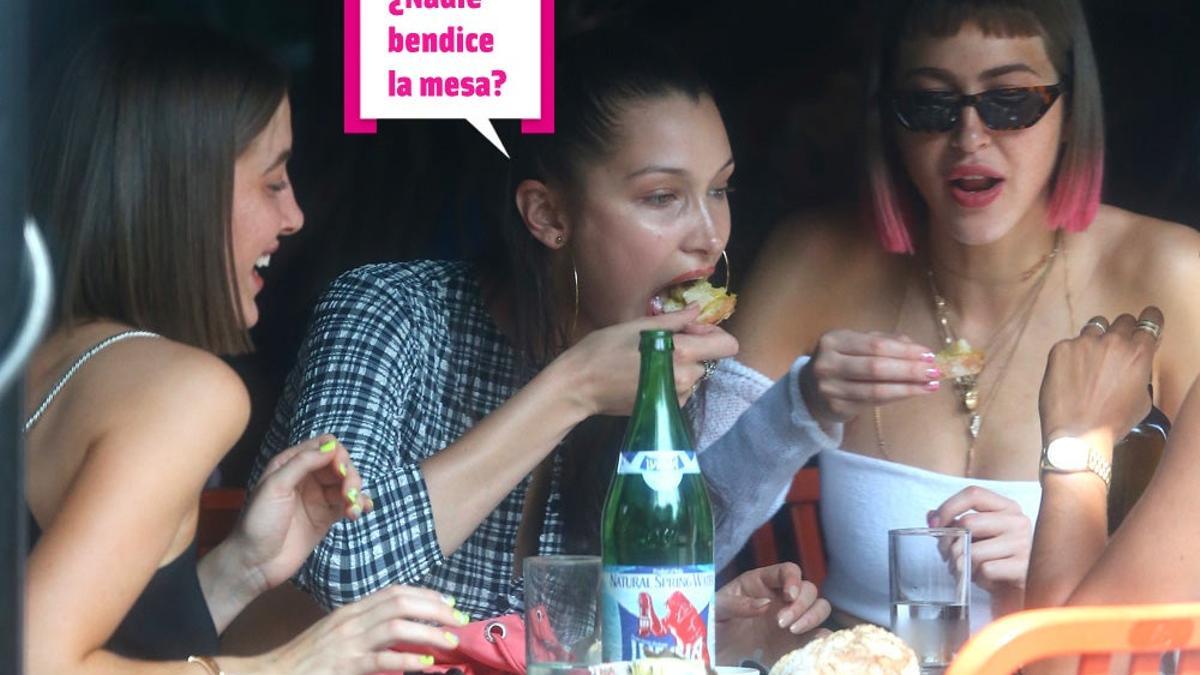 Bella Hadid se va de comilona con sus amigas