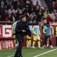 Marcelino, en la banda durante el Girona-Villarreal