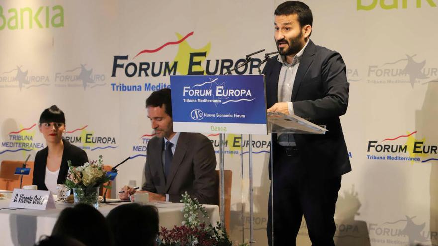 El conseller de Educación, Cultura y Deporte, Vicent Marzà, en el Fórum Europa el lunes.