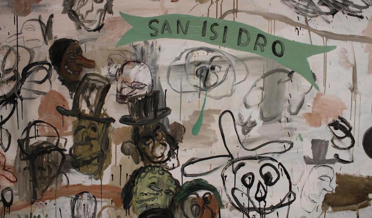 Reinterpretación de la pintura negra goyesca titulada 'La romería de San Isidro'.