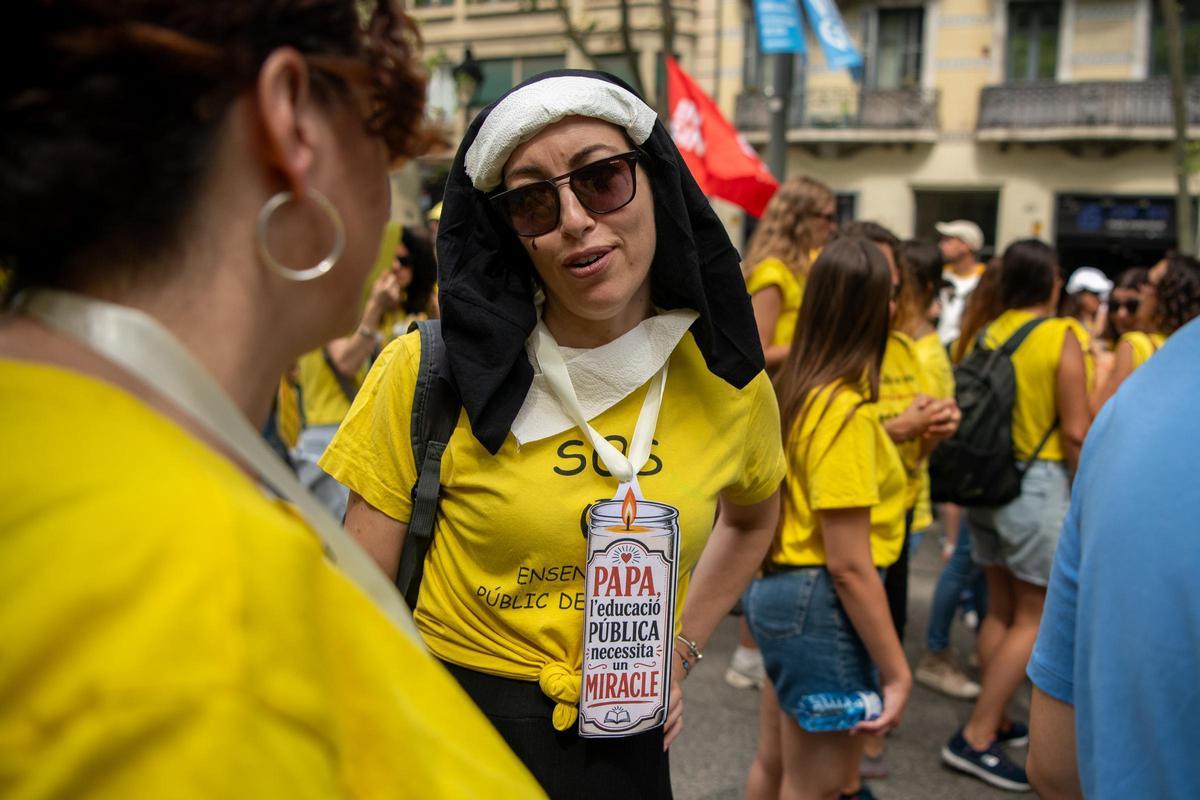 Manifestación de profesores en Barcelona