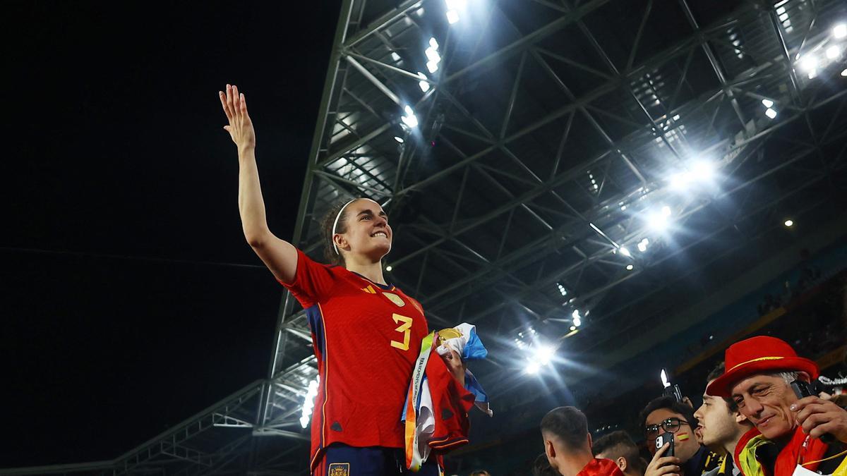 Teresa Abelleira celebra la victoria de España en la final del Mundial