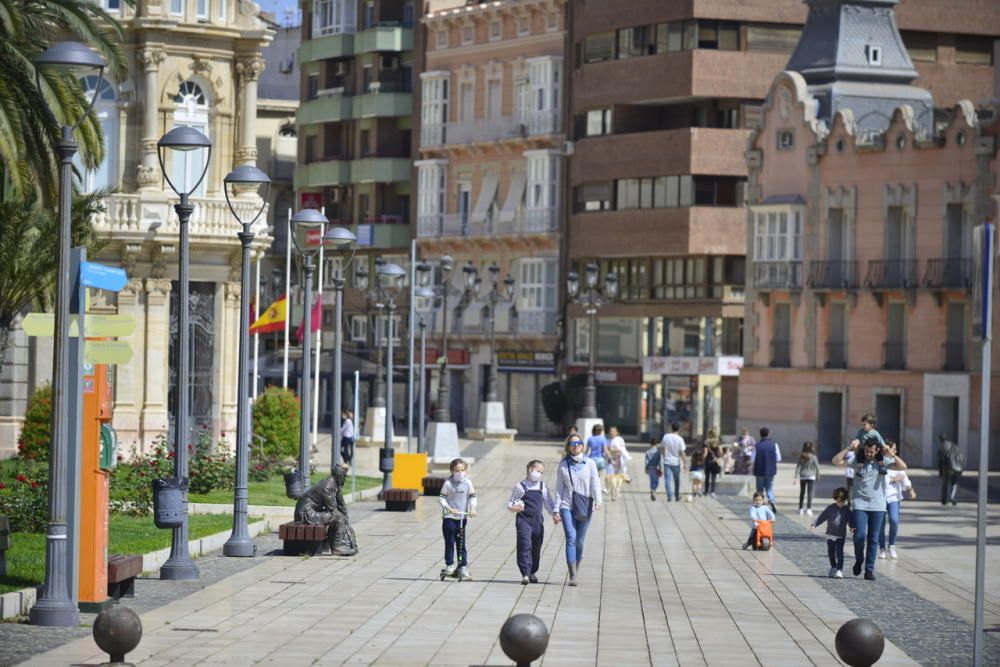 Así ha sido el primer día de desconfinamiento para los niños de Cartagena