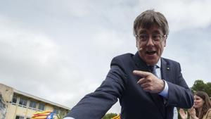 El candidat de JxCat i expresident del Govern, Carles Puigdemont. | DAVID BORRAT / EFE