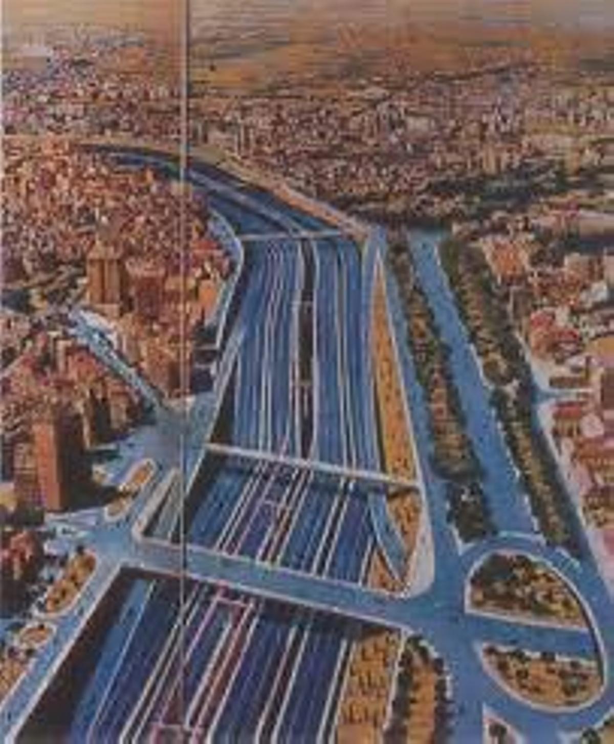 Imagen del plan para la autovía en el cauce.
