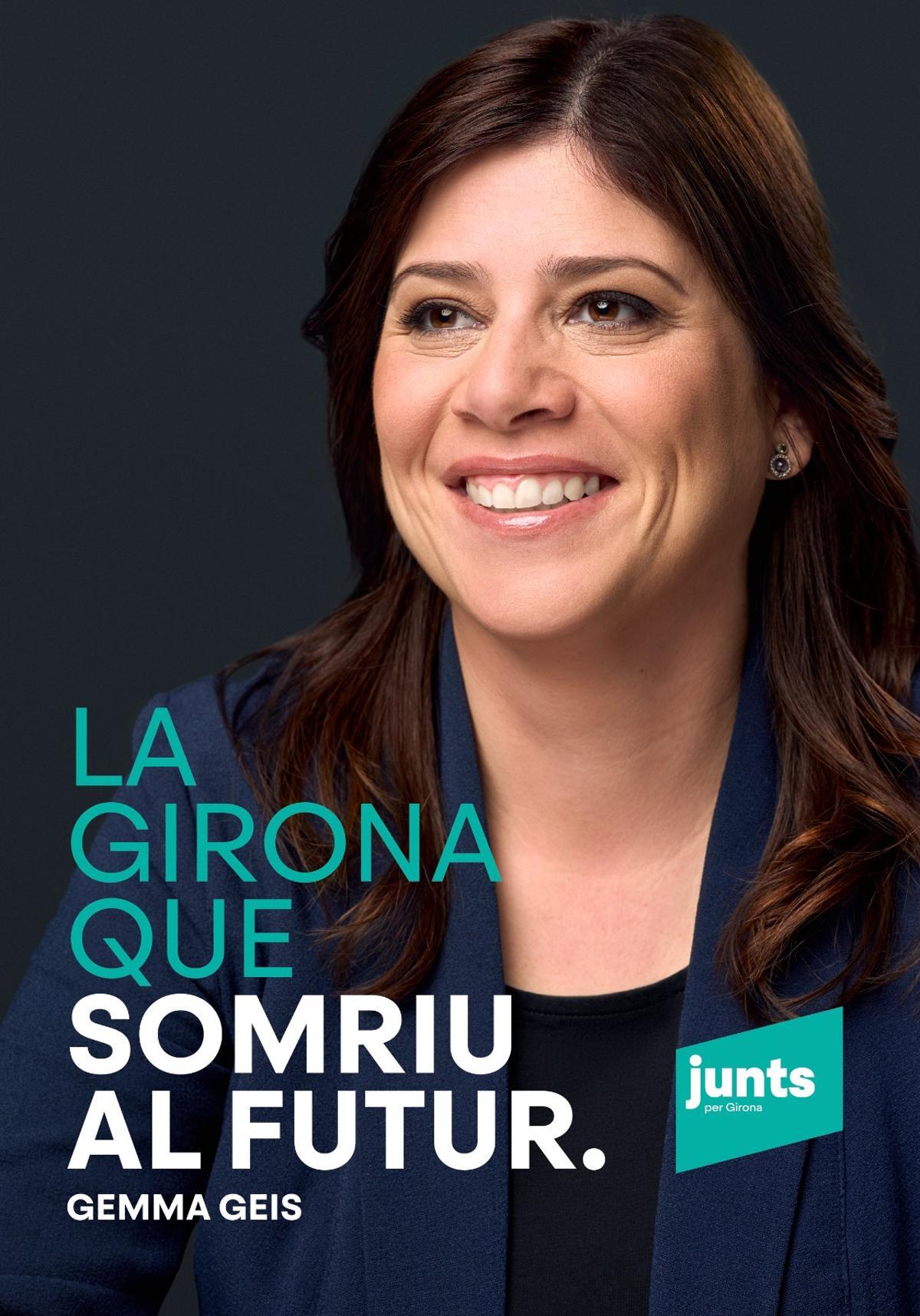 El cartell de Junts per Girona.