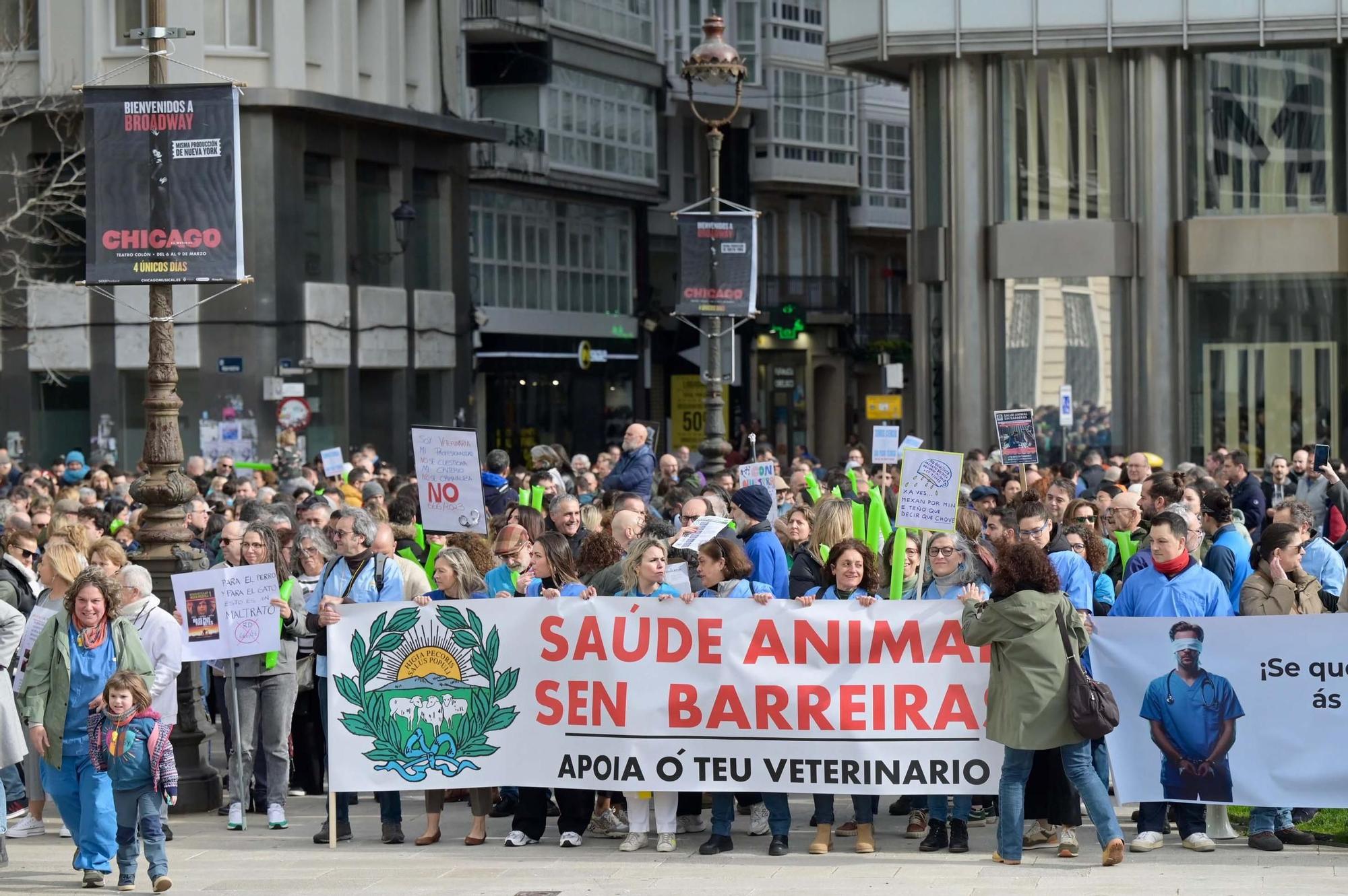 Protesta de veterinarios contra el nuevo decreto del Gobierno que regula el uso de medicamentos